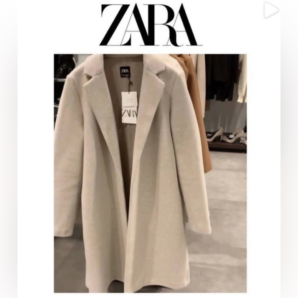 NWOT ZARA LAPEL OVERCOAT